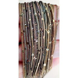 Vintage Necklace Gold Tone Multi-strand with Rainbow Toning Jewelry Glam! PR26